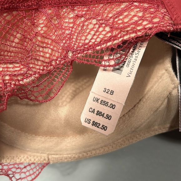 Victoria Secret Bra, 32B Very Sexy, Multi Way, Pink, Lace, Strapless- NWT - Picture 5 of 8